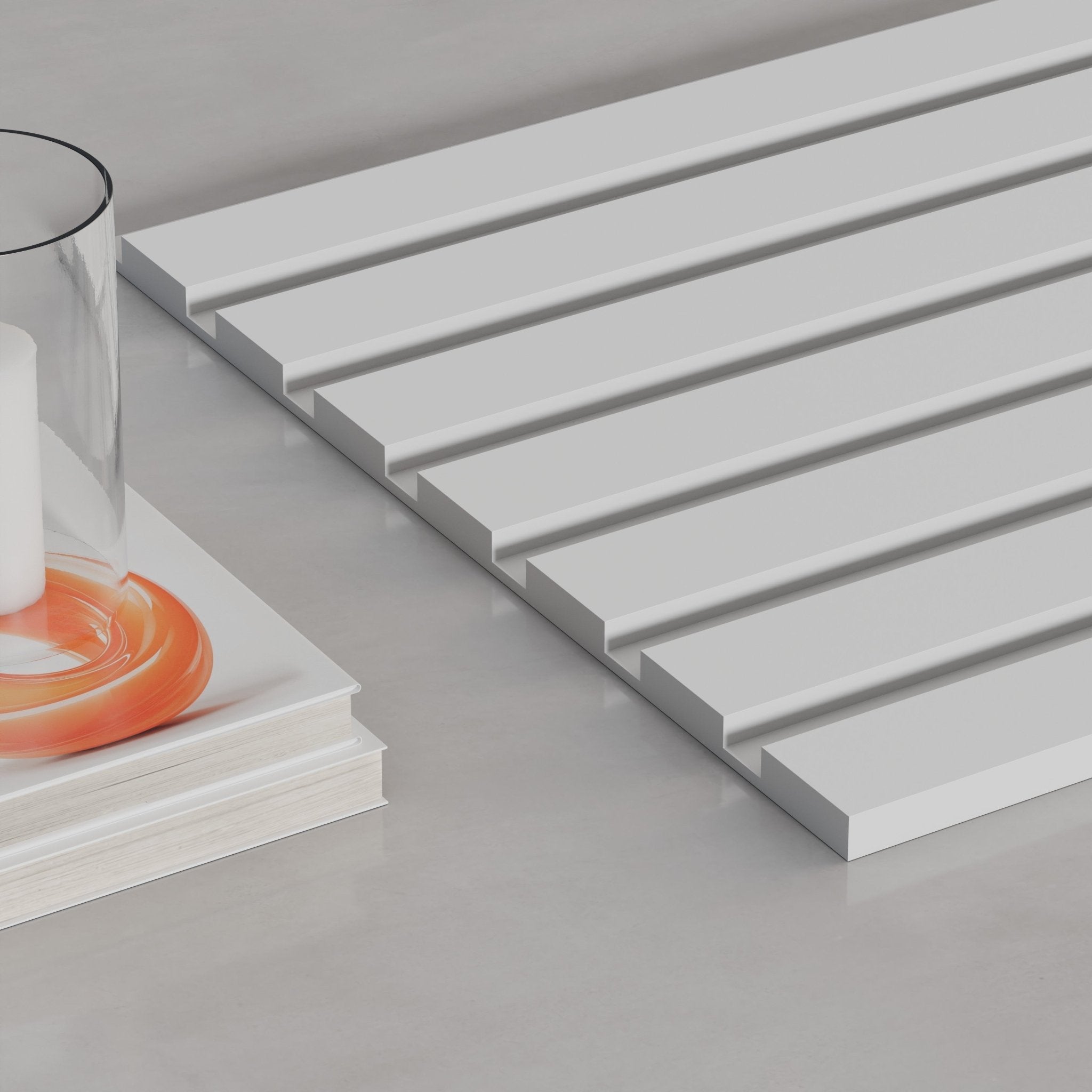 Slat Paint-Ready Fluted Wall Panels (4 Panels)