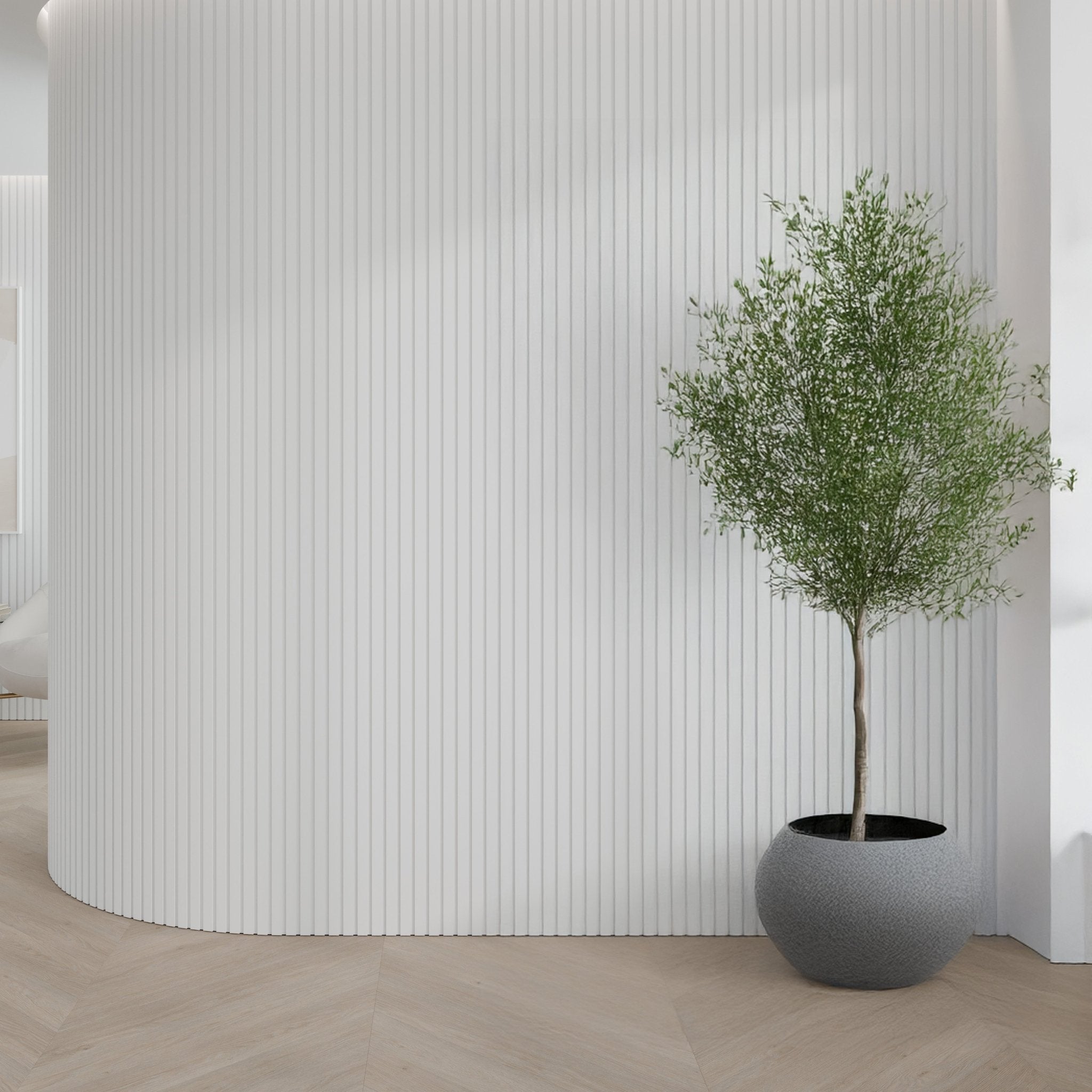 Slat Paint-Ready Fluted Wall Panels (4 Panels)