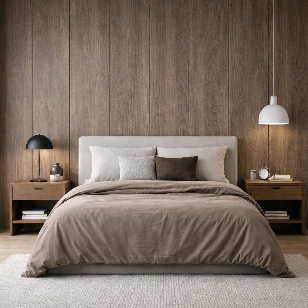 ULTRALIGHT Flexible Lightweight Full Walnut Accent Wall Panels with Black Felt Backing