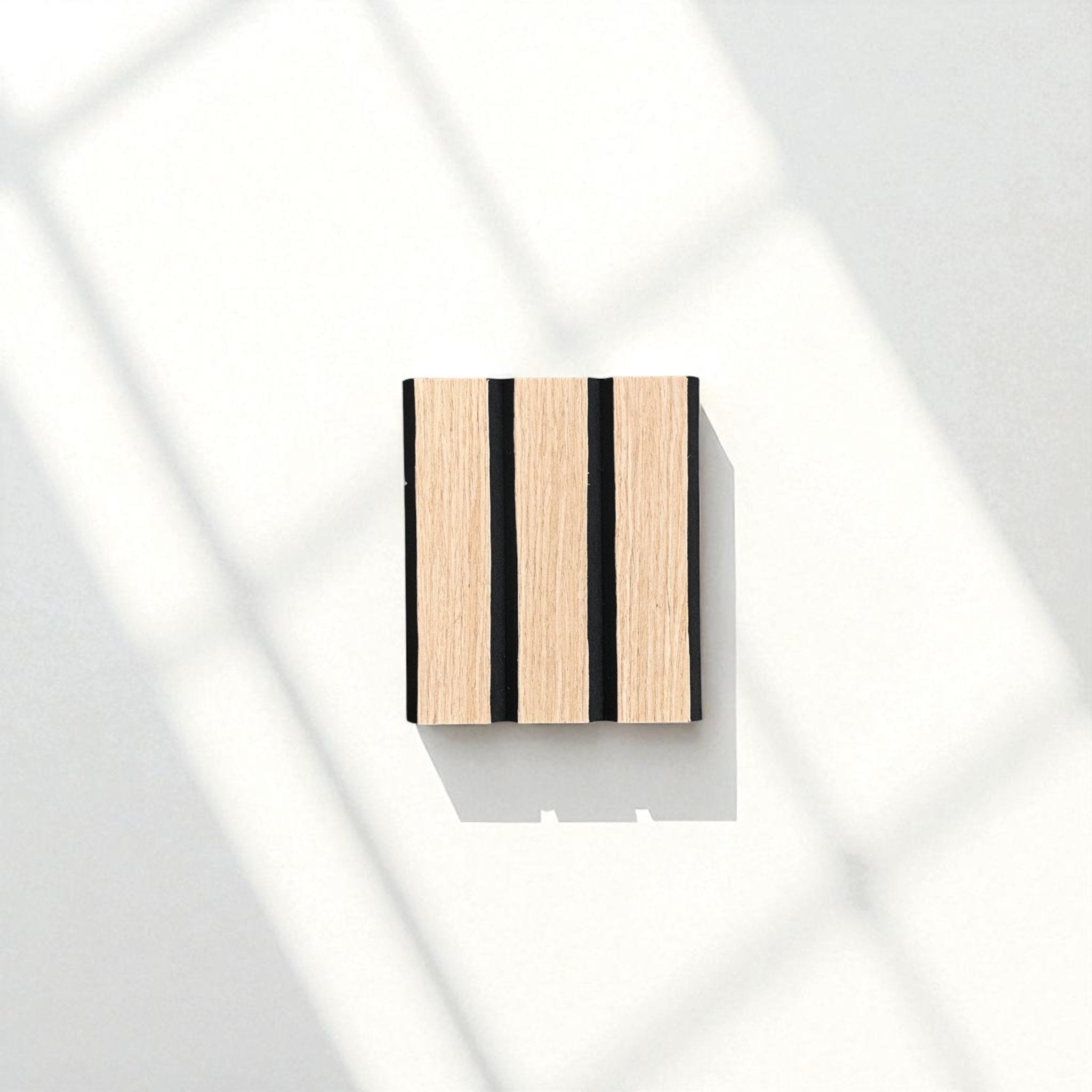 ULTRALIGHT Wood Slat Acoustic Panel Sample in White Oak, Black Felt