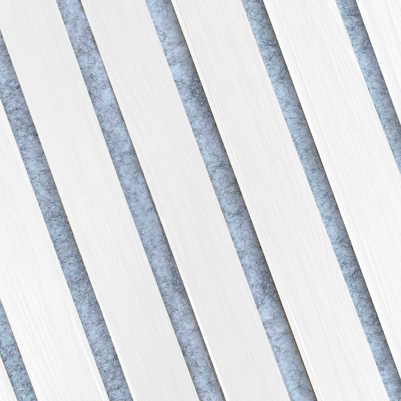 Wall Slat Acoustic Panel Sample in Diamond White, Grey Felt