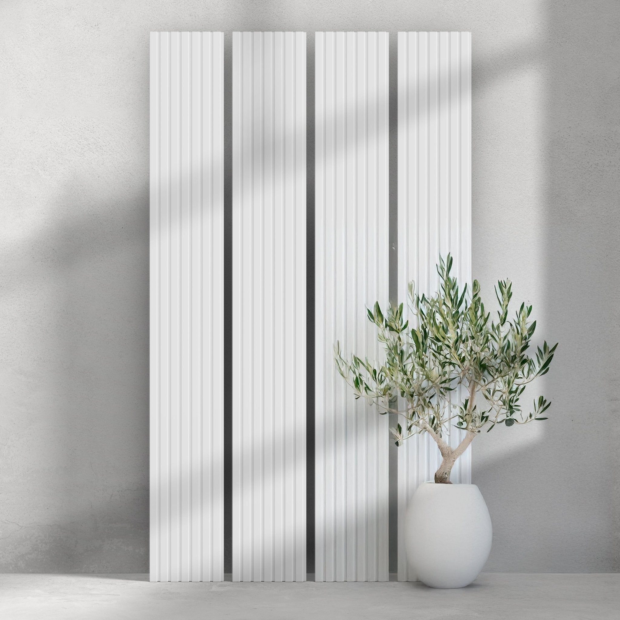 Slat Paint-Ready Fluted Wall Panels (4 Panels)