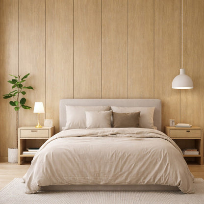 ULTRALIGHT Flexible Lightweight Full White Oak Accent Wall Panels with Black Felt Backing