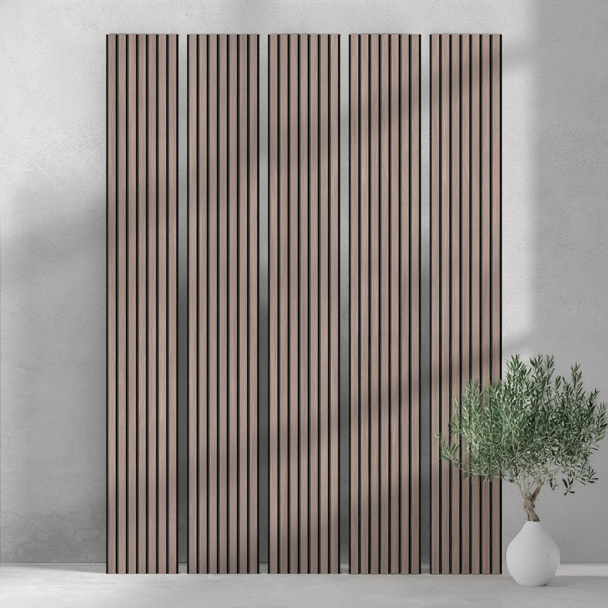 ULTRALIGHT Flexible Lightweight Walnut Acoustic Wood Slat Wall Panels with Black Felt Backing