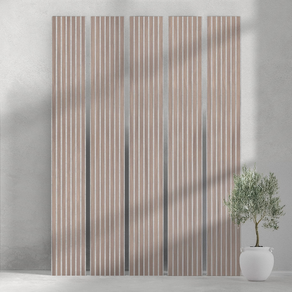 ULTRALIGHT Flexible Lightweight Walnut Acoustic Wood Slat Wall Panels with Grey Felt Backing