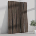 ULTRALIGHT Flexible Lightweight Dark Smoke Oak Acoustic Wood Slat Wall Panels with Black Felt Backing