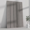 106" ULTRALIGHT Flexible Lightweight Grey Oak Acoustic Wood Slat Wall Panels with Black Felt Backing
