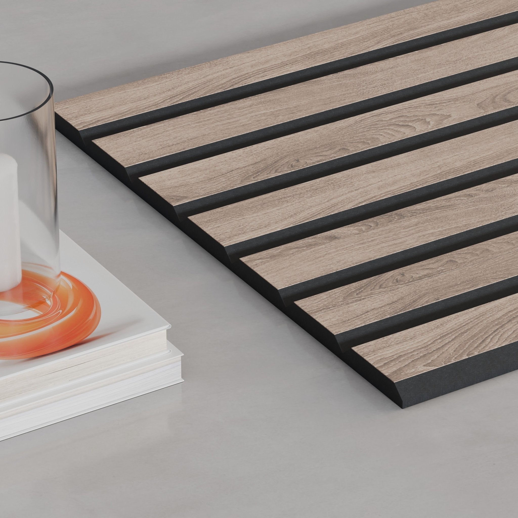 ULTRALIGHT Flexible Lightweight Walnut Acoustic Wood Slat Wall Panels with Black Felt Backing