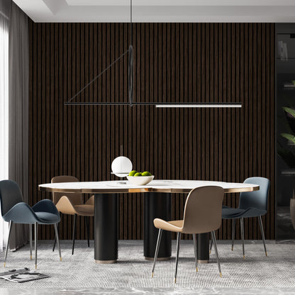 African Walnut 100% Solid Acoustic Wood Slat Wall Panels with Black Felt Backing