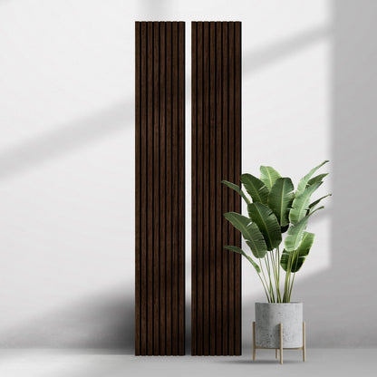 African Walnut 100% Solid Acoustic Wood Slat Wall Panels with Black Felt Backing