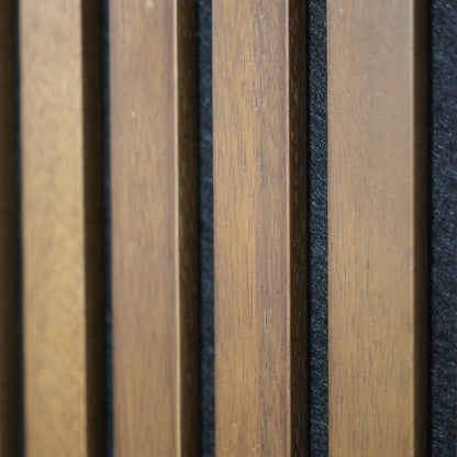 African Walnut 100% Solid Acoustic Wood Slat Wall Panels with Black Felt Backing