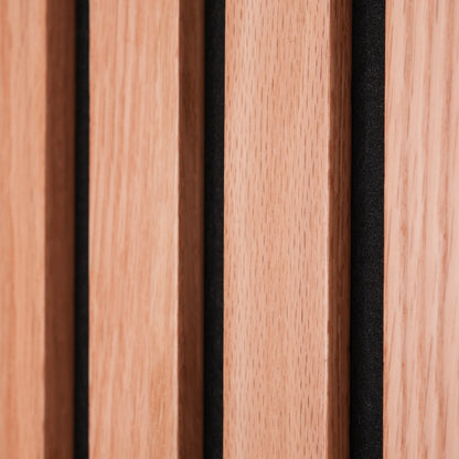 American Red Oak 100% Solid Acoustic Wood Slat Wall Panels with Black Felt Backing