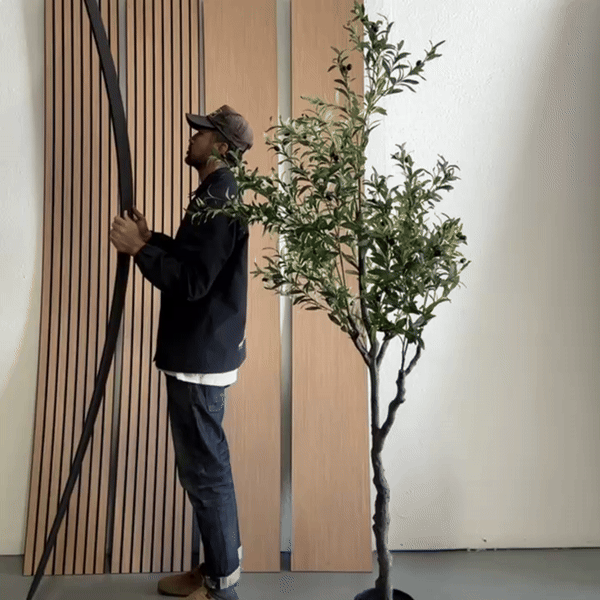 118" Tall ULTRALIGHT Flexible Lightweight Walnut Acoustic Wood Slat Wall Panels with Black Felt Backing