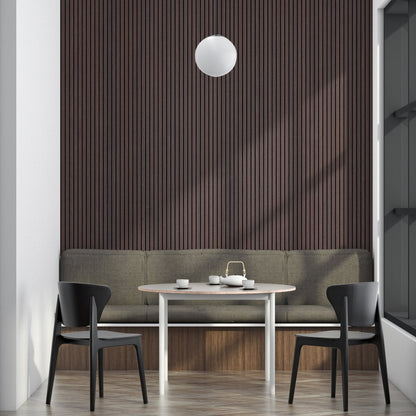 ULTRALIGHT Flexible Lightweight Dark Smoke Oak Acoustic Wood Slat Wall Panels with Black Felt Backing