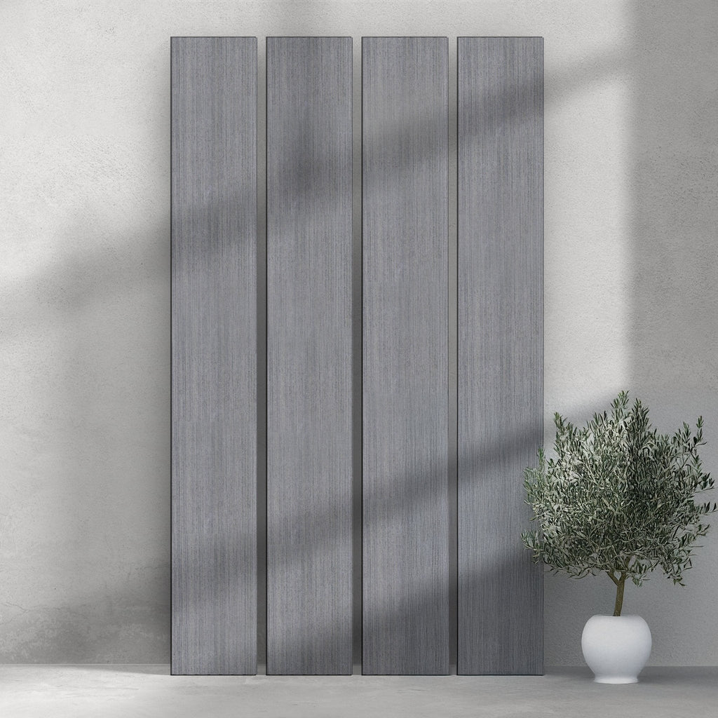 ULTRALIGHT Flexible Lightweight Full Grey Oak Accent Wall Panels with Black Felt Backing