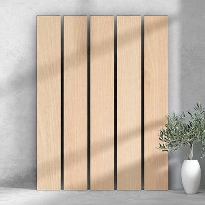 ULTRALIGHT Flexible Lightweight Full White Oak Accent Wall Panels with Black Felt Backing