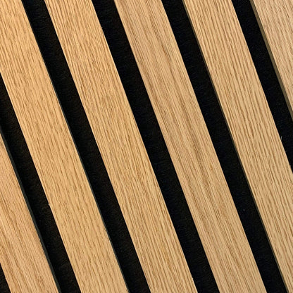 ULTRALIGHT Flexible Lightweight White Oak Acoustic Wood Slat Wall Panels with Black Felt Backing
