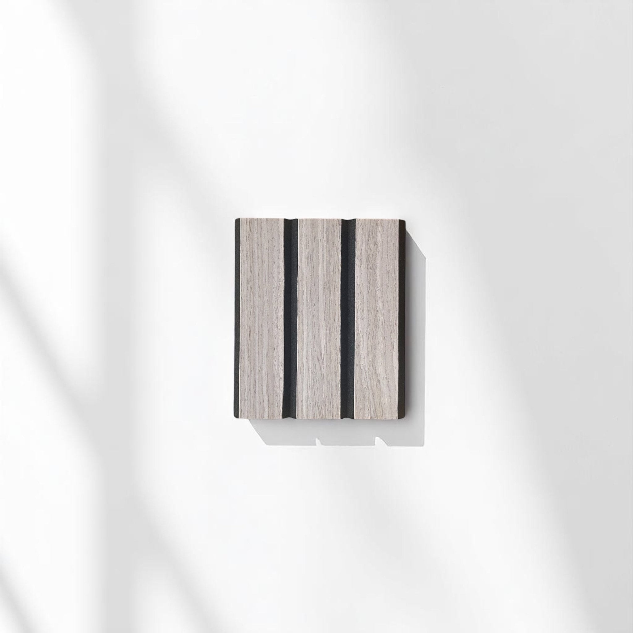 ULTRALIGHT Wood Slat Acoustic Panel Sample in Grey Oak, Black Felt