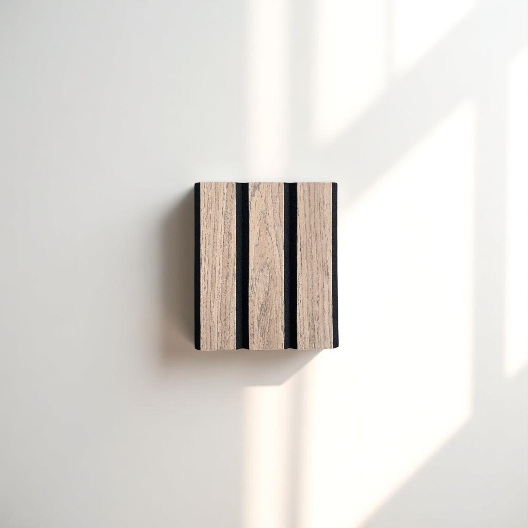 ULTRALIGHT Wood Slat Acoustic Panel Sample in Walnut, Black Felt