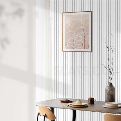 Diamond White Wall Slat Acoustic Panel with Grey Felt Backing