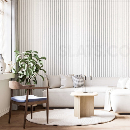 Diamond White Wall Slat Acoustic Panel with Grey Felt Backing