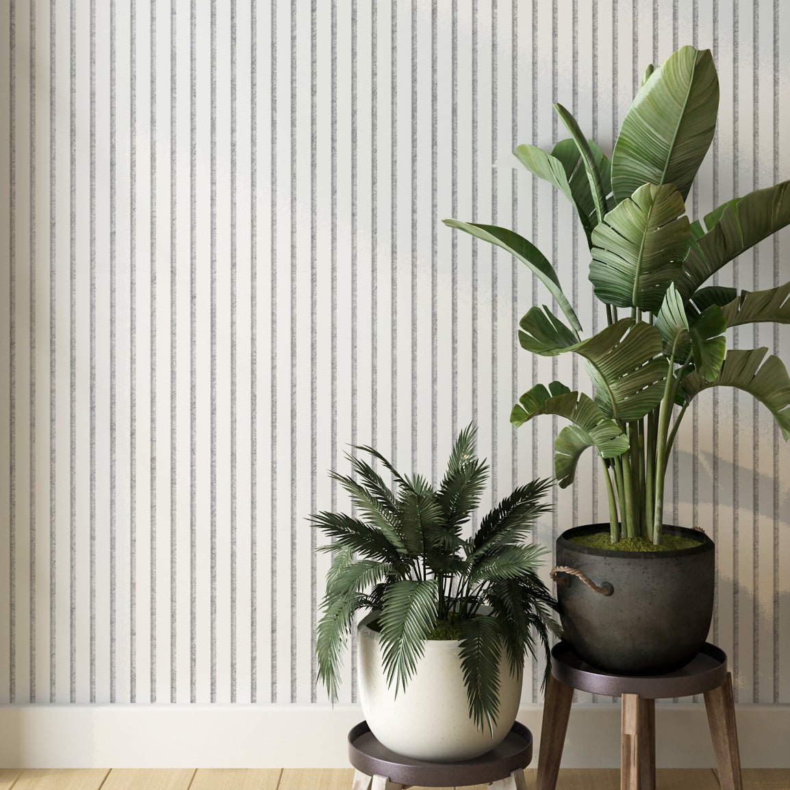 Diamond White Wall Slat Acoustic Panel with Grey Felt Backing