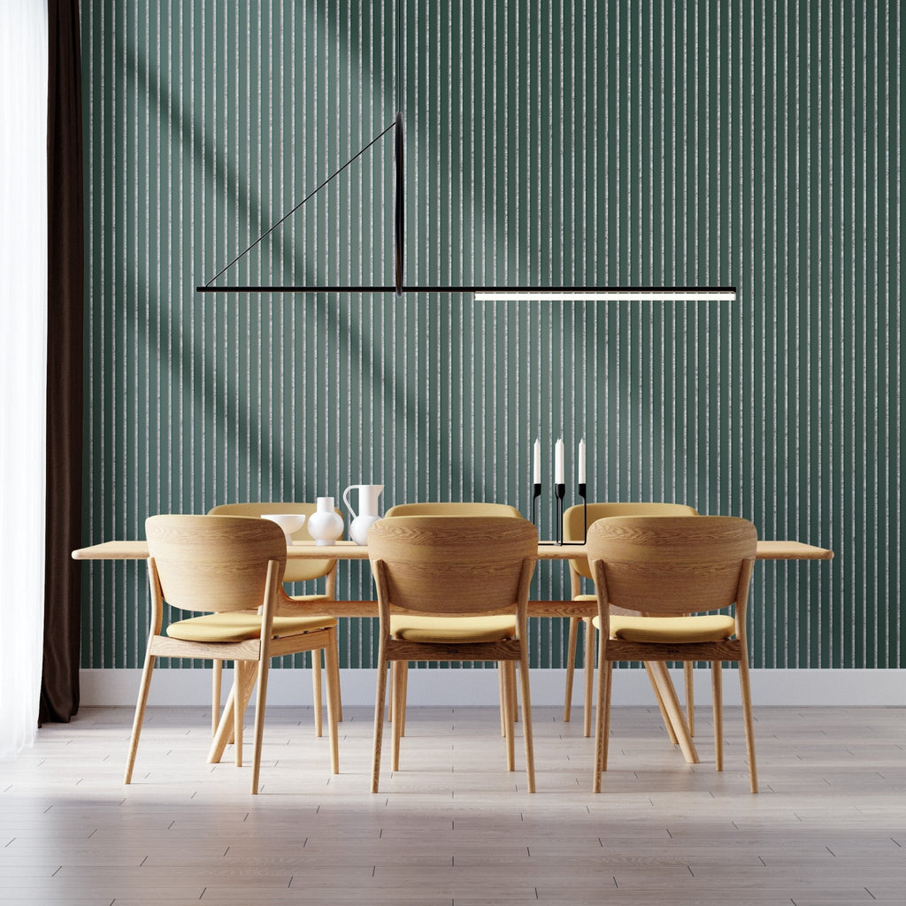 Forest Green Wall Slat Acoustic Panel with Grey Felt Backing