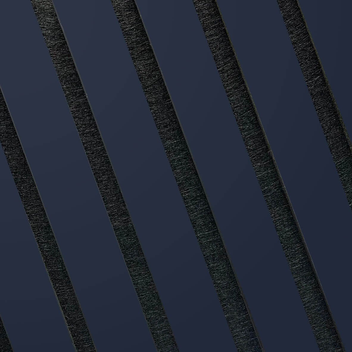 Wall Slat Acoustic Panel Sample in Deep Indigo, Black Felt
