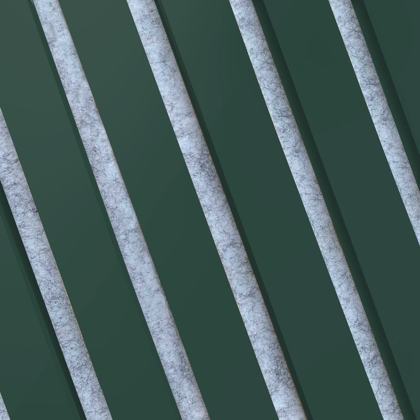 Wall Slat Acoustic Panel Sample in Forest Green, Grey Felt