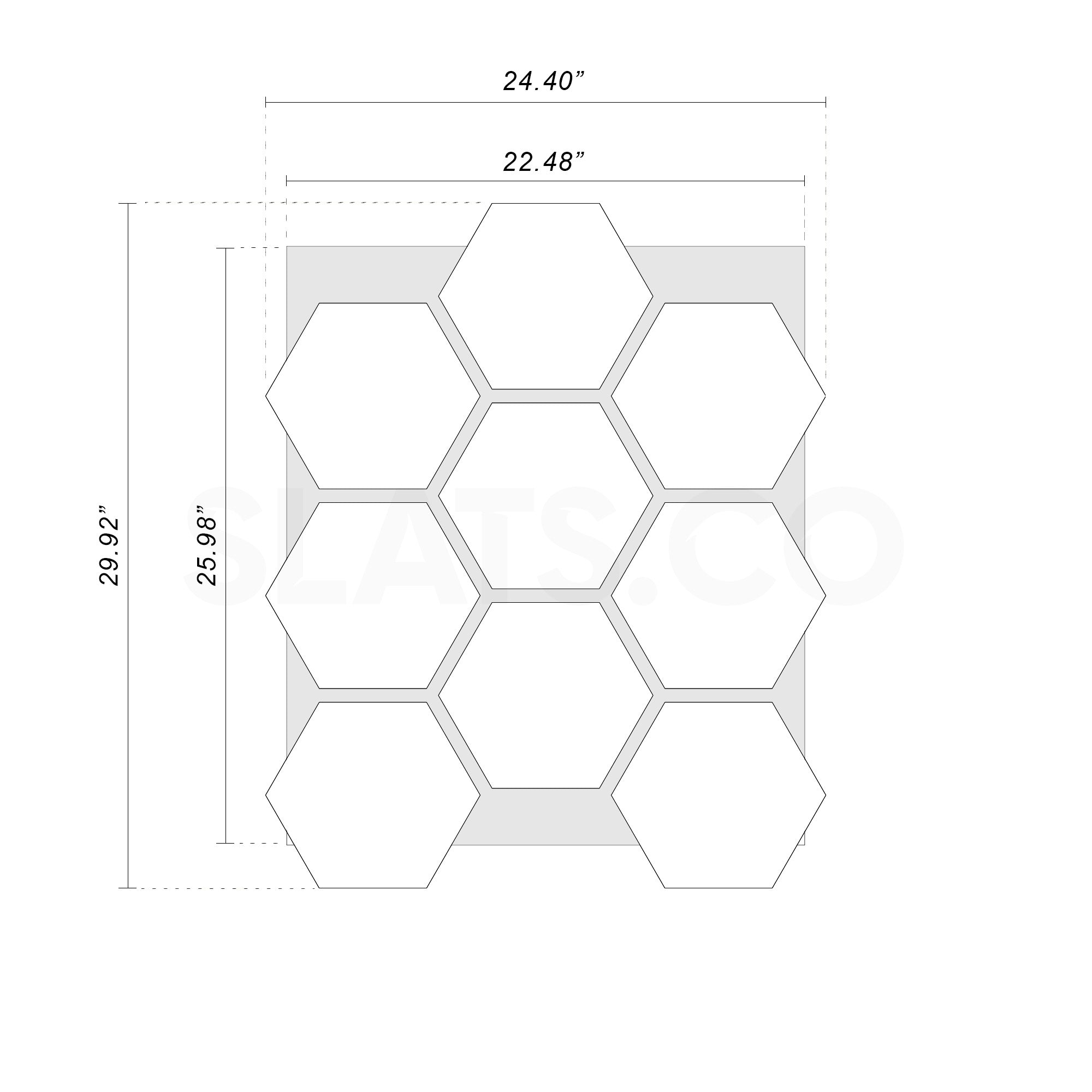 Walnut Acoustic Hexagon Wood Panel with Black Felt Backing