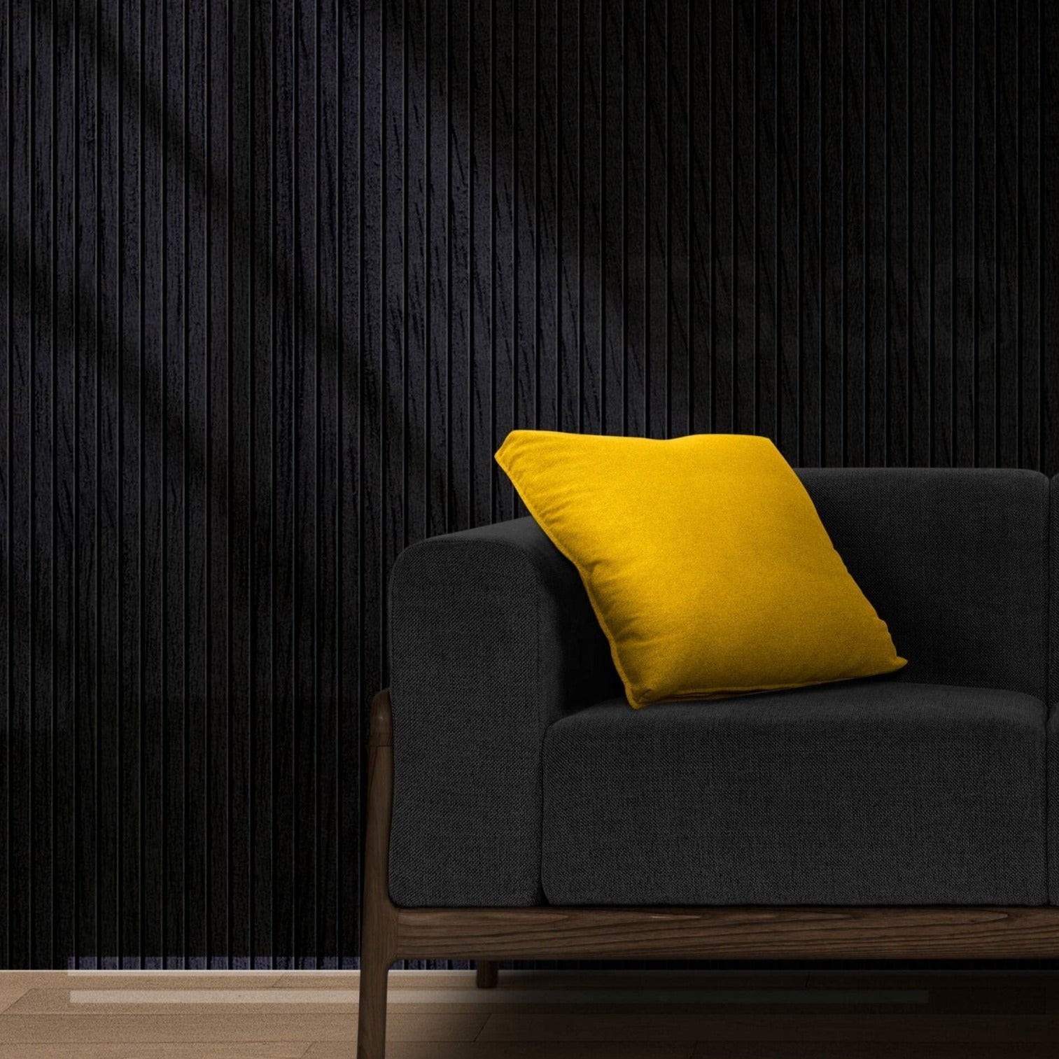 ULTRALIGHT Flexible Lightweight Black Oak Acoustic Wood Slat Wall Panels with Black Felt Backing