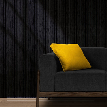 ULTRALIGHT Flexible Lightweight Black Oak Acoustic Wood Slat Wall Panels with Black Felt Backing