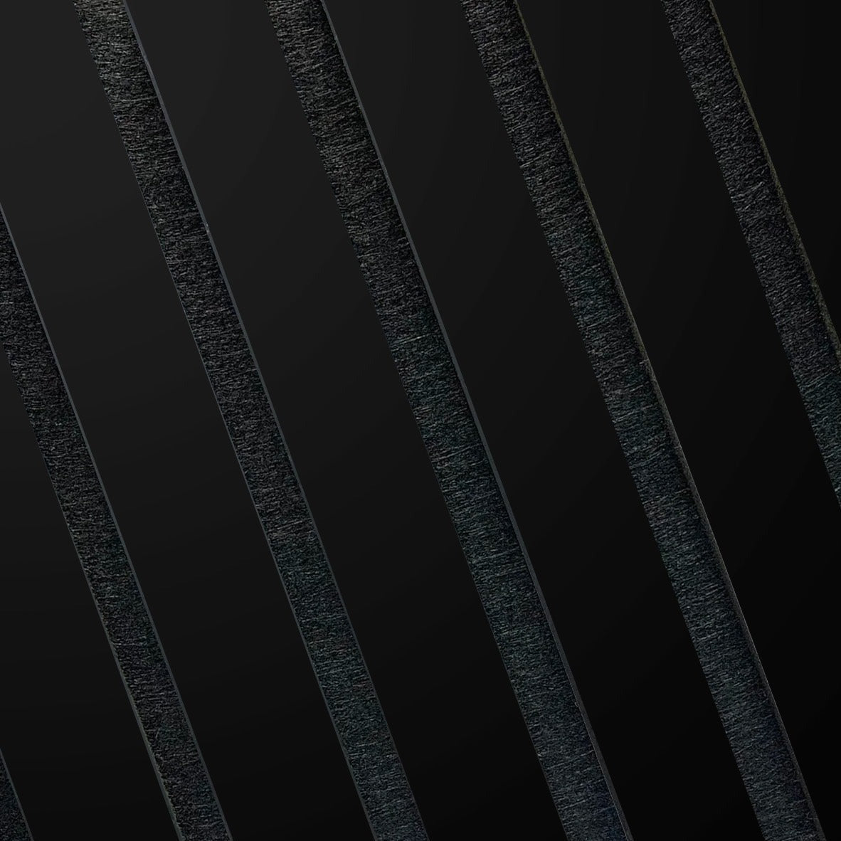 Wall Slat Acoustic Panel Sample in Caviar Matte Black, Black Felt