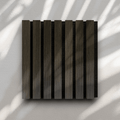 Wood Slat Acoustic Panel Sample in Dark Smoke Natural Oak, Black Felt