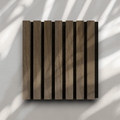 Wood Slat Acoustic Panel Sample in Natural Walnut, Black Felt
