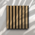 Wood Slat Acoustic Panel Sample in White Oak, Black Felt